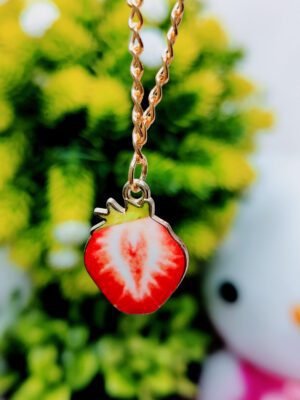 sweet-strawberry-enamel-charm-necklace