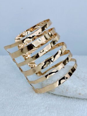 The Aurelia Multi-Band Gold Cuff Bracelet