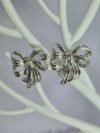 chunky-silver-tone-intertwined-bow-stud-earrings