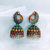 meenakari-enamel-jhumka-earrings-peacock-stud