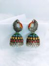 meenakari-enamel-jhumka-earrings-peacock-stud