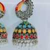 meenakari-enamel-jhumka-earrings-peacock-stud