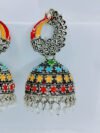meenakari-enamel-jhumka-earrings-peacock-stud