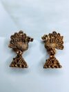 antique-gold-tone-peacock-jhumka-stud-earrings