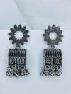 unique-oxidized-silver-house-hut-jhumka-earrings