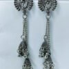 long-oxidized-peacock-ear-chain-earrings
