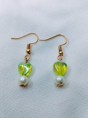 chartreuse-heart-pearl-drop-earrings