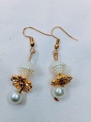 stacked-ornate-pearl-gold-blossom-drop-earrings